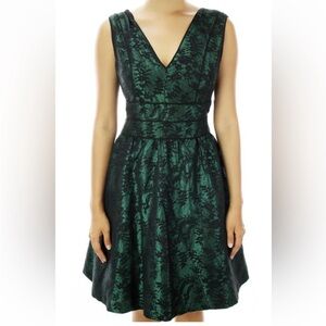 Jessica Simpson Elegant Fit & Flare Dress, Green and Black, Size 6